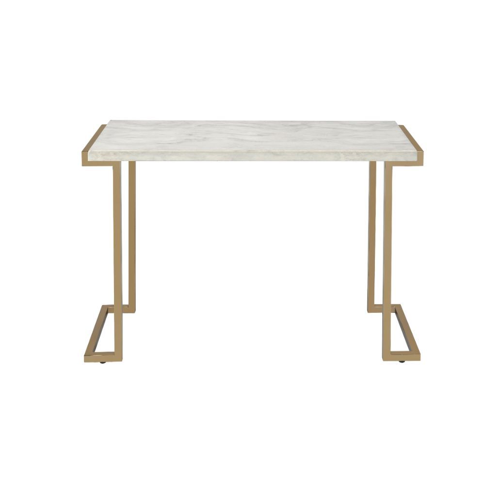 Boice II - Accent Table - Faux Marble & Champagne - Tony's Home Furnishings