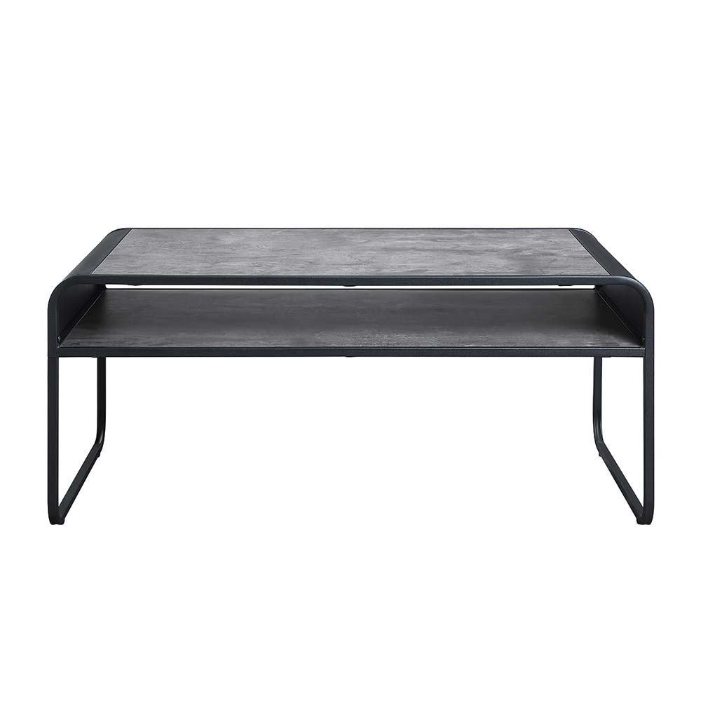 Raziela - Coffee Table - Concrete Gray & Black Finish - Tony's Home Furnishings