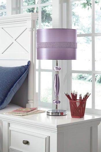 Nyssa - Purple - Metal Table Lamp Tony's Home Furnishings Furniture. Beds. Dressers. Sofas.