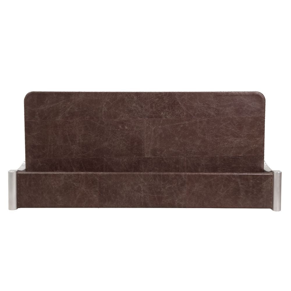 Brancaster - Desk - Retro Brown Top Grain Leather & Aluminum - Tony's Home Furnishings