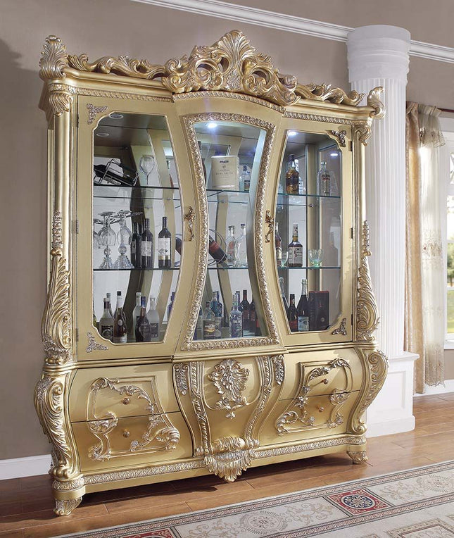 Cabriole - Curio - Gold Finish - Tony's Home Furnishings