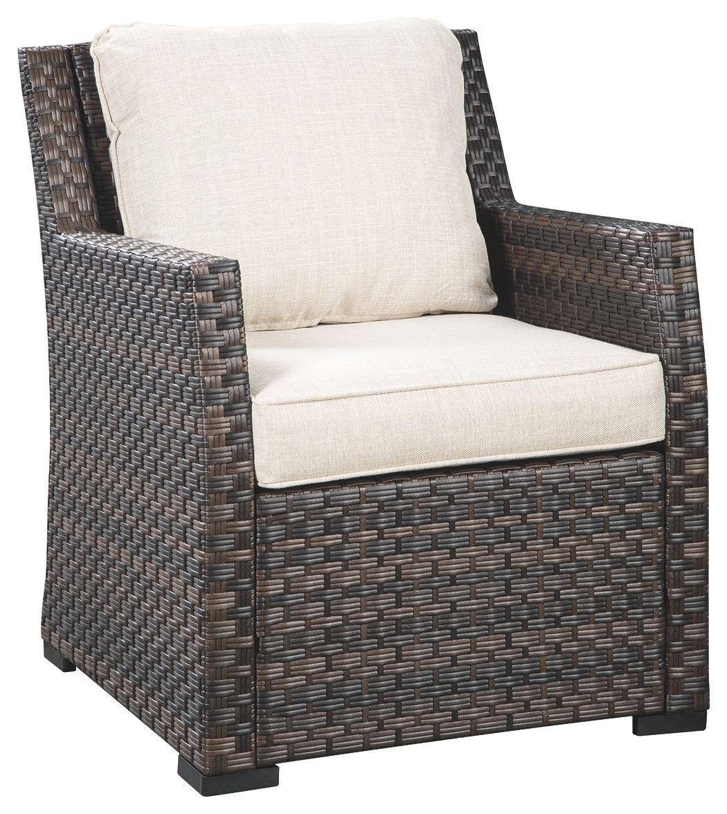 Easy - Dark Brown / Beige - Lounge Chair W/Cushion Tony's Home Furnishings Furniture. Beds. Dressers. Sofas.