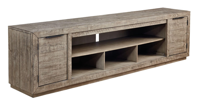 Krystanza - Weathered Gray - Xl TV Stand W/Fireplace Option Signature Design by Ashley® 