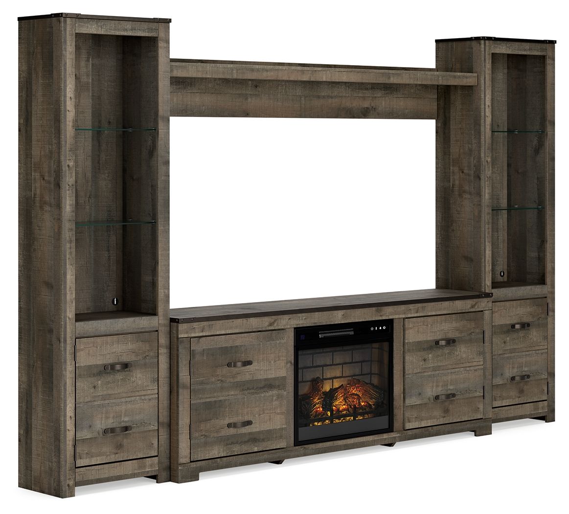 Trinell - 4-Piece Entertainment Center With TV Stand And Fireplace Insert - Tony's Home Furnishings