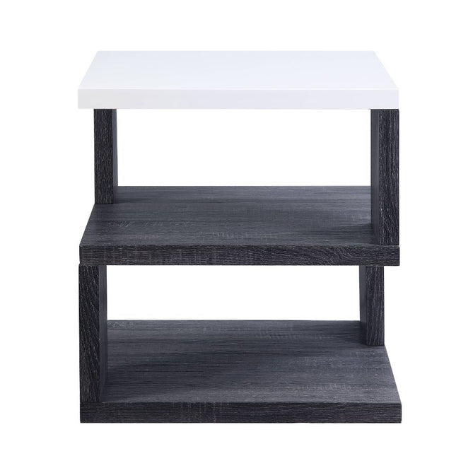 Pancho - End Table - Gray & White High Gloss - Tony's Home Furnishings