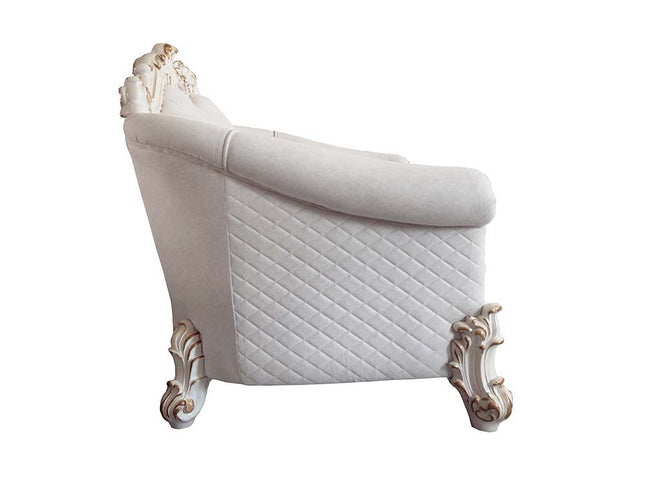 Vendom II - Loveseat - Two Tone Ivory Fabric & Antique Pearl Finish - Tony's Home Furnishings