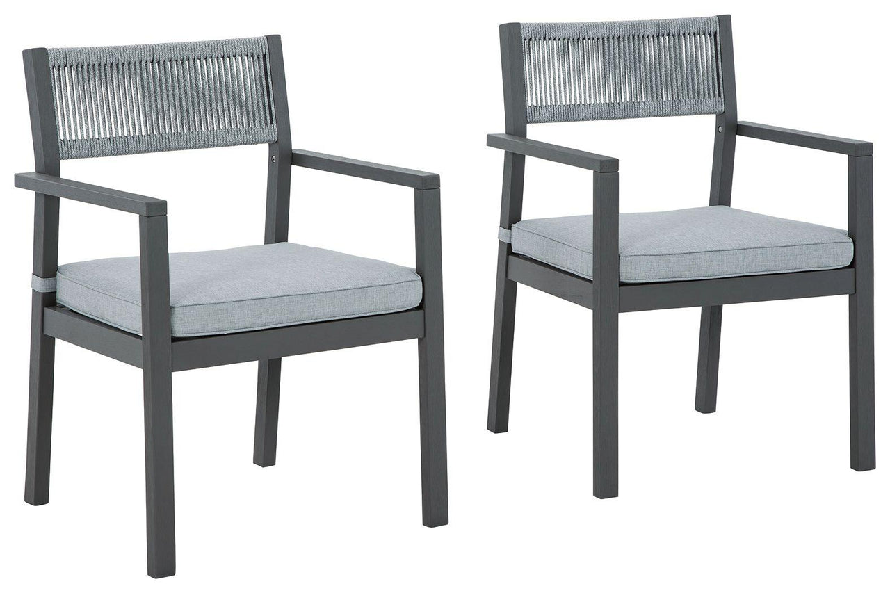 Eden Town - Gray / Light Gray - Arm Chair With Cushion (Set of 2) Tony's Home Furnishings Furniture. Beds. Dressers. Sofas.