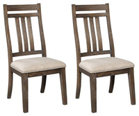 Thumbnail for Wyndahl - Rustic Brown - Dining Uph Side Chair (Set of 2) - Slatback Tony's Home Furnishings Furniture. Beds. Dressers. Sofas.