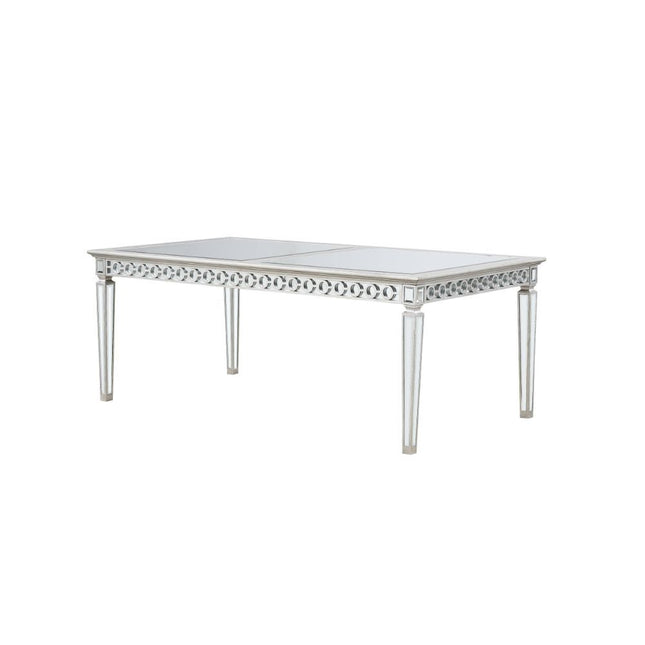 Varian - Dining Table - Mirrored & Antique Platinum - Tony's Home Furnishings