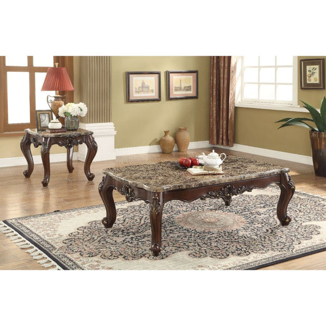 Devayne - Coffee Table - Marble & Dark Walnut - Tony's Home Furnishings