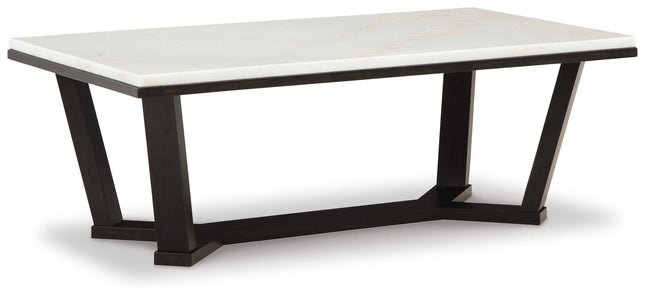 Fostead - White / Espresso - Rectangular Cocktail Table Signature Design by Ashley® 