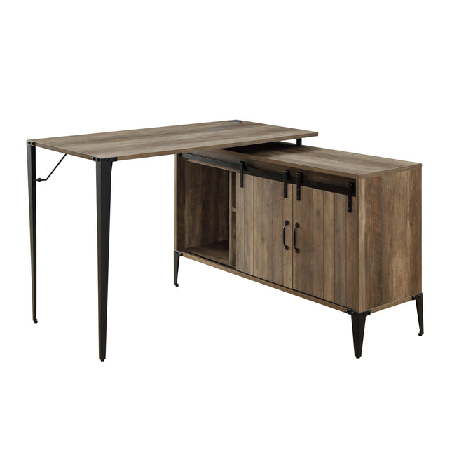 Zakwani - Writing Desk - Rustic Oak & Black Finish - 31" - Tony's Home Furnishings