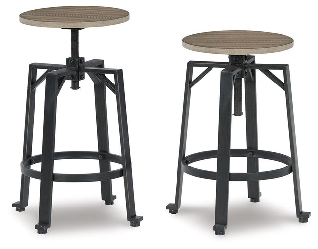 Lesterton - Light Brown / Black - Swivel Stool (Set of 2) Signature Design by Ashley® 