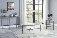 Thumbnail for Brantley - Side Table - Clear Glass & Sandy Gray Finish - Tony's Home Furnishings