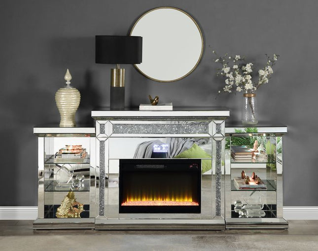 Noralie - Fireplace - Mirrored & Faux Diamonds - Tony's Home Furnishings