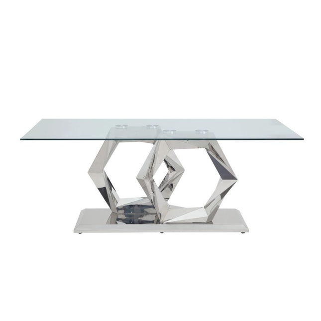 Gianna - Dining Table - Clear Glass & Stainless Steel - Tony's Home Furnishings