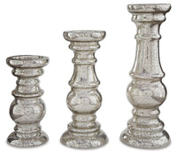 Thumbnail for Rosario - Silver Finish - Candle Holder Set (Set of 3) Tony's Home Furnishings Furniture. Beds. Dressers. Sofas.