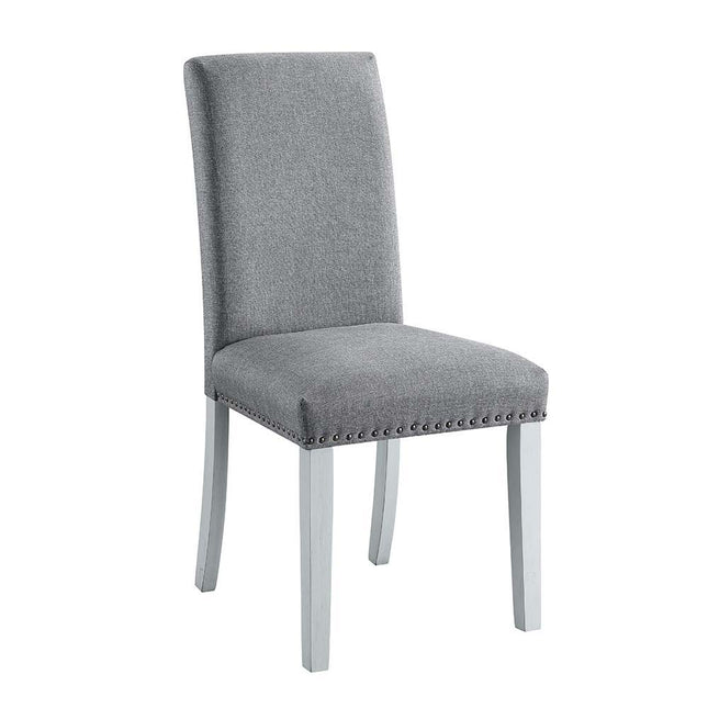 Lanton - Side Chair (Set of 2) - Gray Linen & Antique White Finish - Tony's Home Furnishings