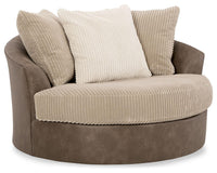 Thumbnail for Keskin - Sand - Oversized Swivel Accent Chair Tony's Home Furnishings Furniture. Beds. Dressers. Sofas.