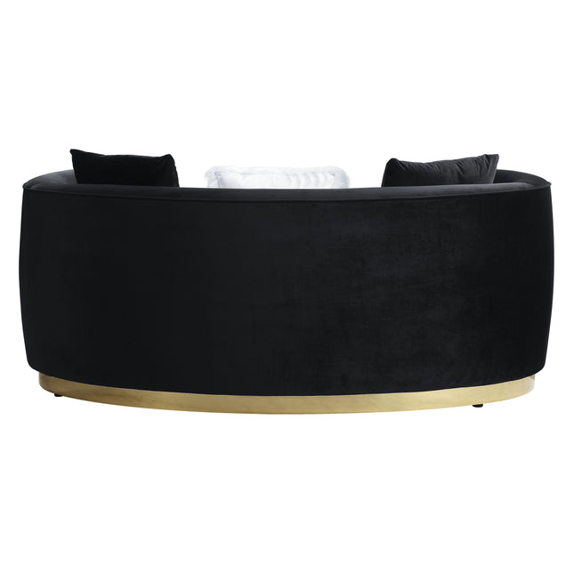 Achelle - Loveseat - Black Velvet - Tony's Home Furnishings