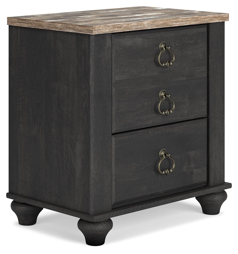 Nanforth - Two-tone - Two Drawer Night Stand Tony's Home Furnishings Furniture. Beds. Dressers. Sofas.