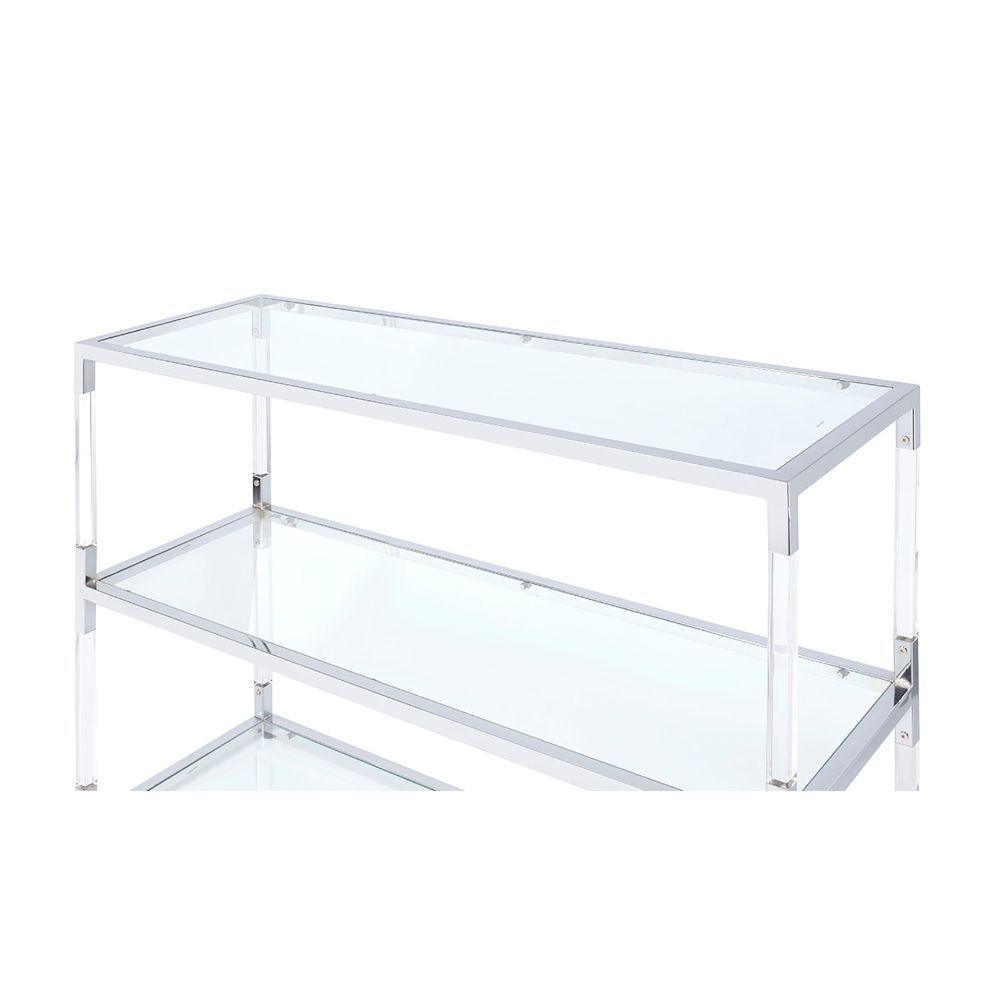 Raegan - TV Stand - Clear Acrylic, Chrome & Clear Glass - Tony's Home Furnishings