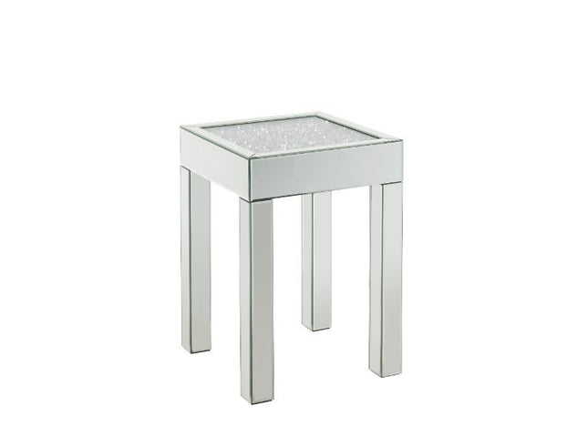 Noralie - End Table With Glass Top - Pearl Silver - Wood - 24" - Tony's Home Furnishings