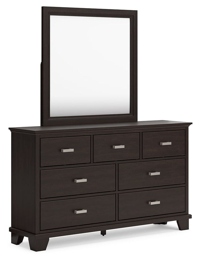 Covetown - Dark Brown - Dresser And Mirror - Tony's Home Furnishings