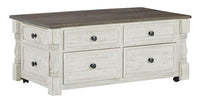 Thumbnail for Havalance - White / Gray - Lift Top Cocktail Table With Storage Drawers Tony's Home Furnishings Furniture. Beds. Dressers. Sofas.