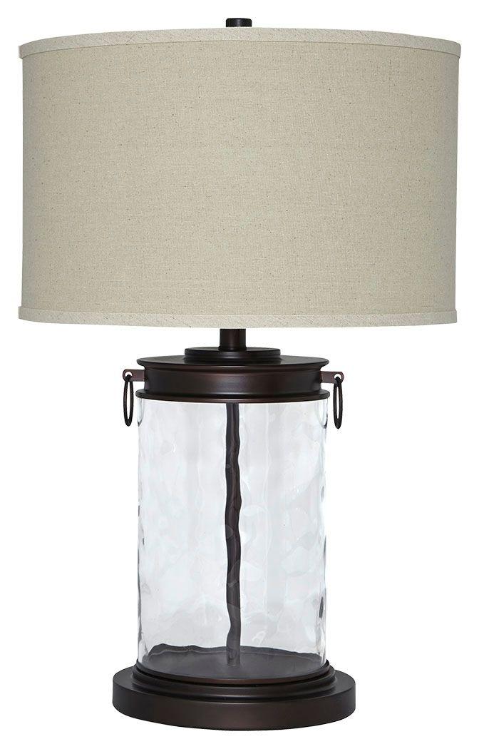 Tailynn - Clear / Bronze Finish - Glass Table Lamp Tony's Home Furnishings Furniture. Beds. Dressers. Sofas.