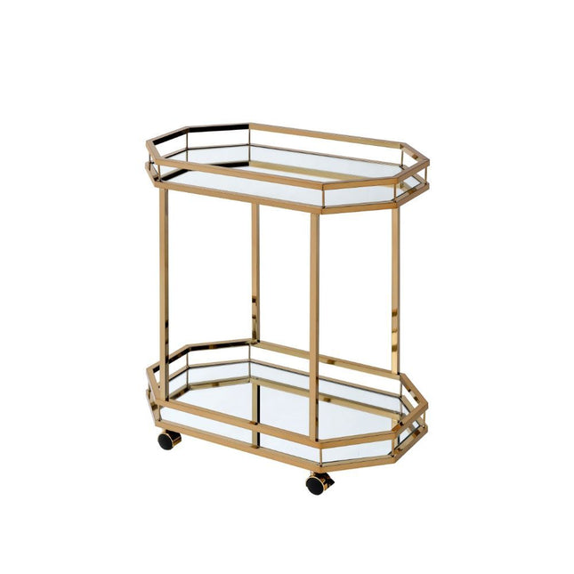 Lacole - Serving Cart - Champagne & Mirror - Tony's Home Furnishings