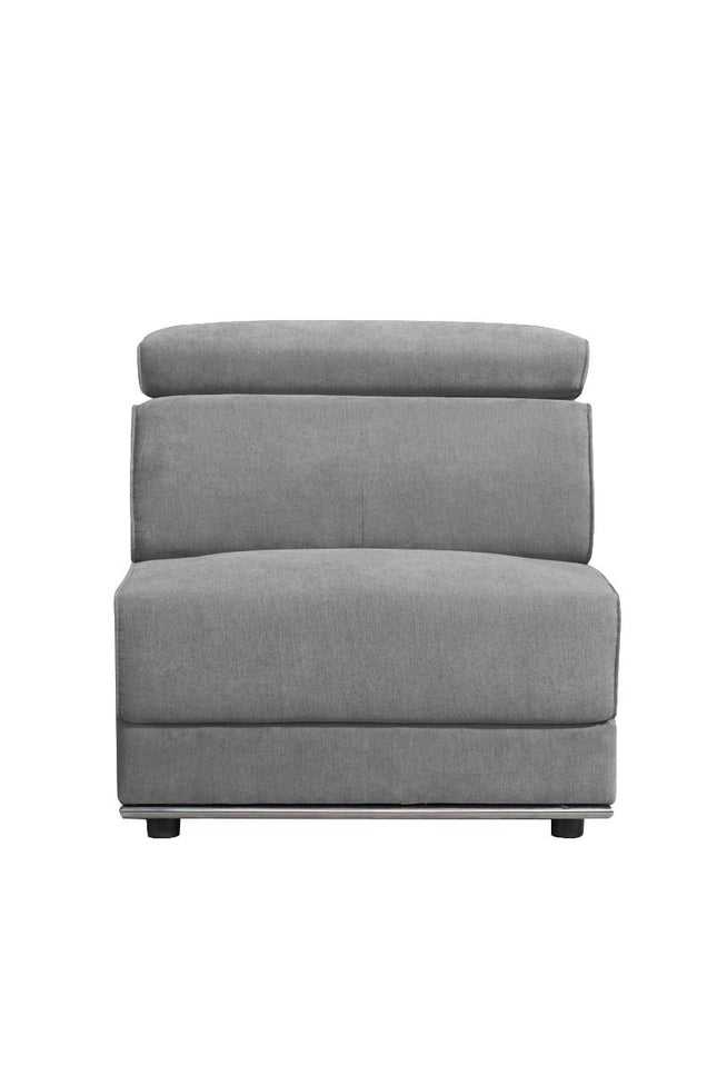 Alwin - Armless Chair - Dark Gray Fabric - Tony's Home Furnishings