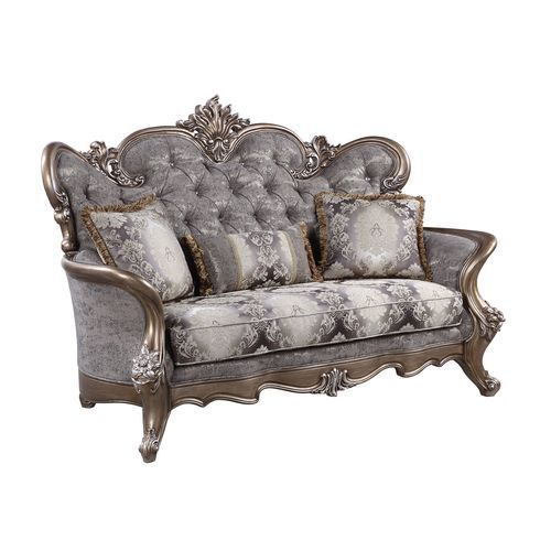 Elozzol - Sofa - Fabric & Antique Bronze Finish - Tony's Home Furnishings