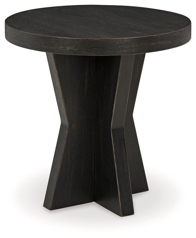 Galliden - Black - Round End Table - Tony's Home Furnishings