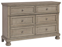 Thumbnail for Lettner - Light Gray - Dresser - 6-drawers Tony's Home Furnishings Furniture. Beds. Dressers. Sofas.