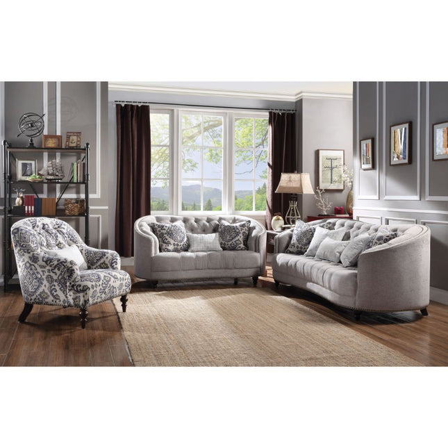 Saira - Loveseat - Light Gray Fabric - Tony's Home Furnishings