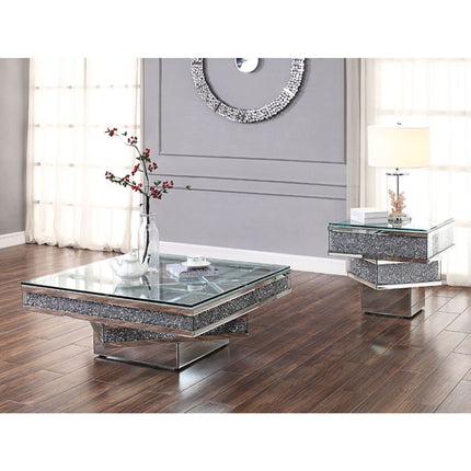 Noralie - Coffee Table - Mirrored & Faux Diamonds - 17" - Tony's Home Furnishings