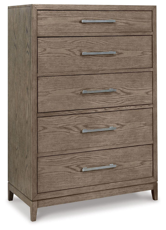 Chrestner - Gray - Five Drawer Chest Signature Design by Ashley® 