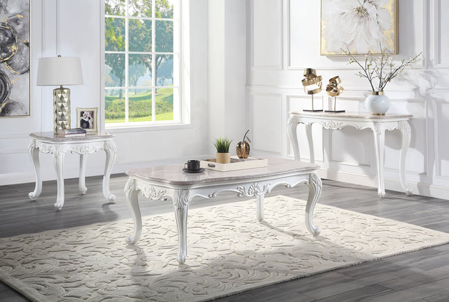 Ciddrenar - Accent Table - Marble Top & White Finish - Tony's Home Furnishings