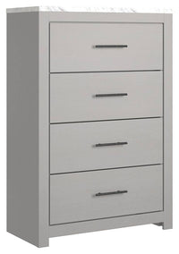 Thumbnail for Cottonburg - Light Gray / White - Four Drawer Chest Tony's Home Furnishings Furniture. Beds. Dressers. Sofas.