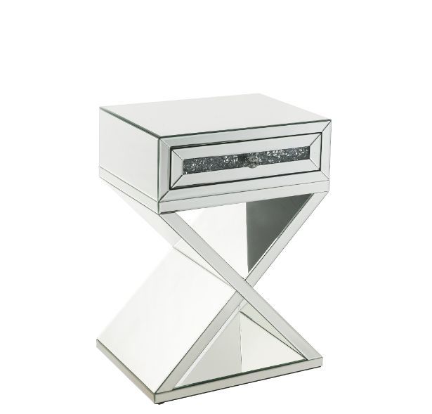 Noralie - Accent Table X-Shaped Base - Pearl Silver - Wood - Tony's Home Furnishings