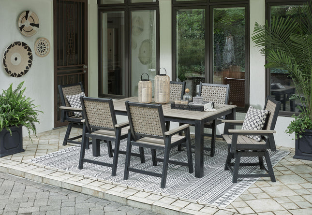 Mount Valley - Black / Driftwood - 7 Pc. - Dining Set Signature Design by Ashley® 