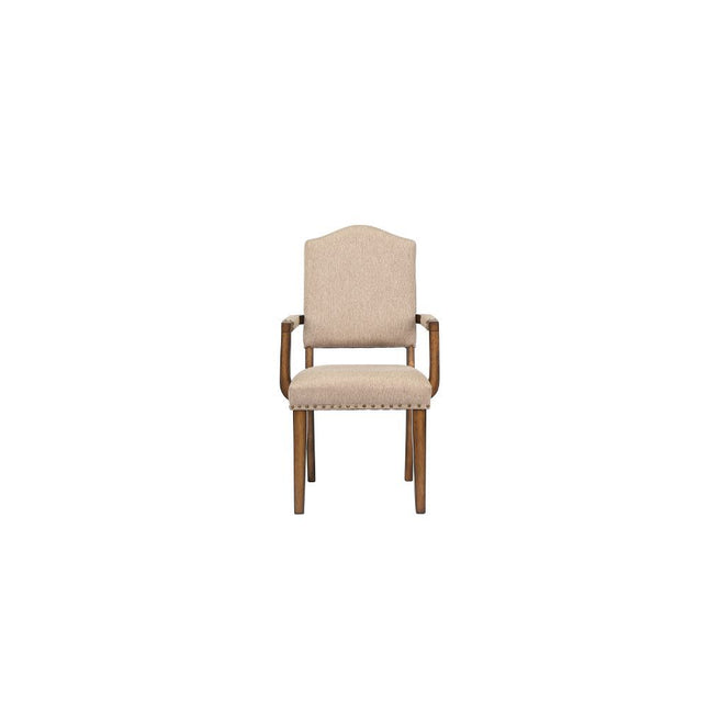 Maurice - Chair (Set of 2) - Khaki Linen & Antique Oak - Tony's Home Furnishings