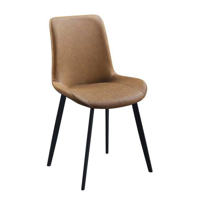 Abiram - Side Chair (Set of 2) - Brown PU - Tony's Home Furnishings