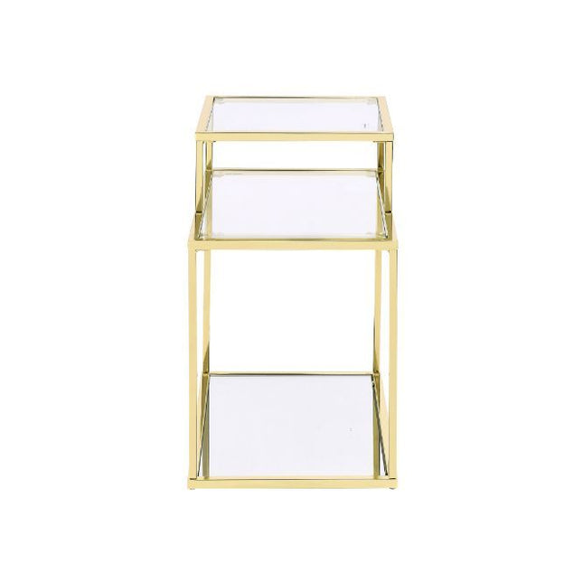 Uchenna - Accent Table - Clear Glass & Gold Finish - 23" - Tony's Home Furnishings