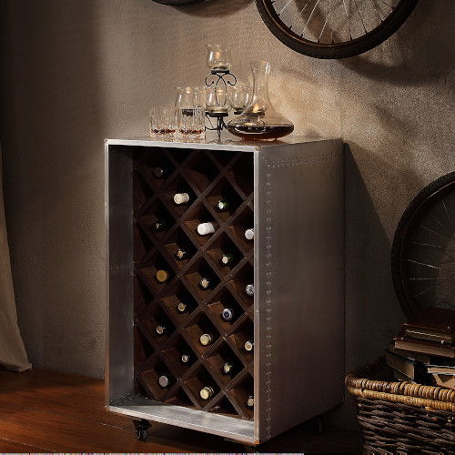 Brancaster - Wine Cabinet - Aluminum - Tony's Home Furnishings