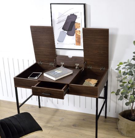 Verster - Desk - Oak & Black Finish - Tony's Home Furnishings