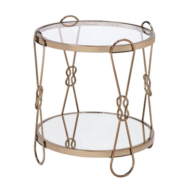 Zekera - End Table - Champagne & Mirrored - Tony's Home Furnishings