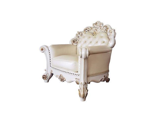 Vendom - Chair - Champagne PU & Antique Pearl Finsih - Tony's Home Furnishings