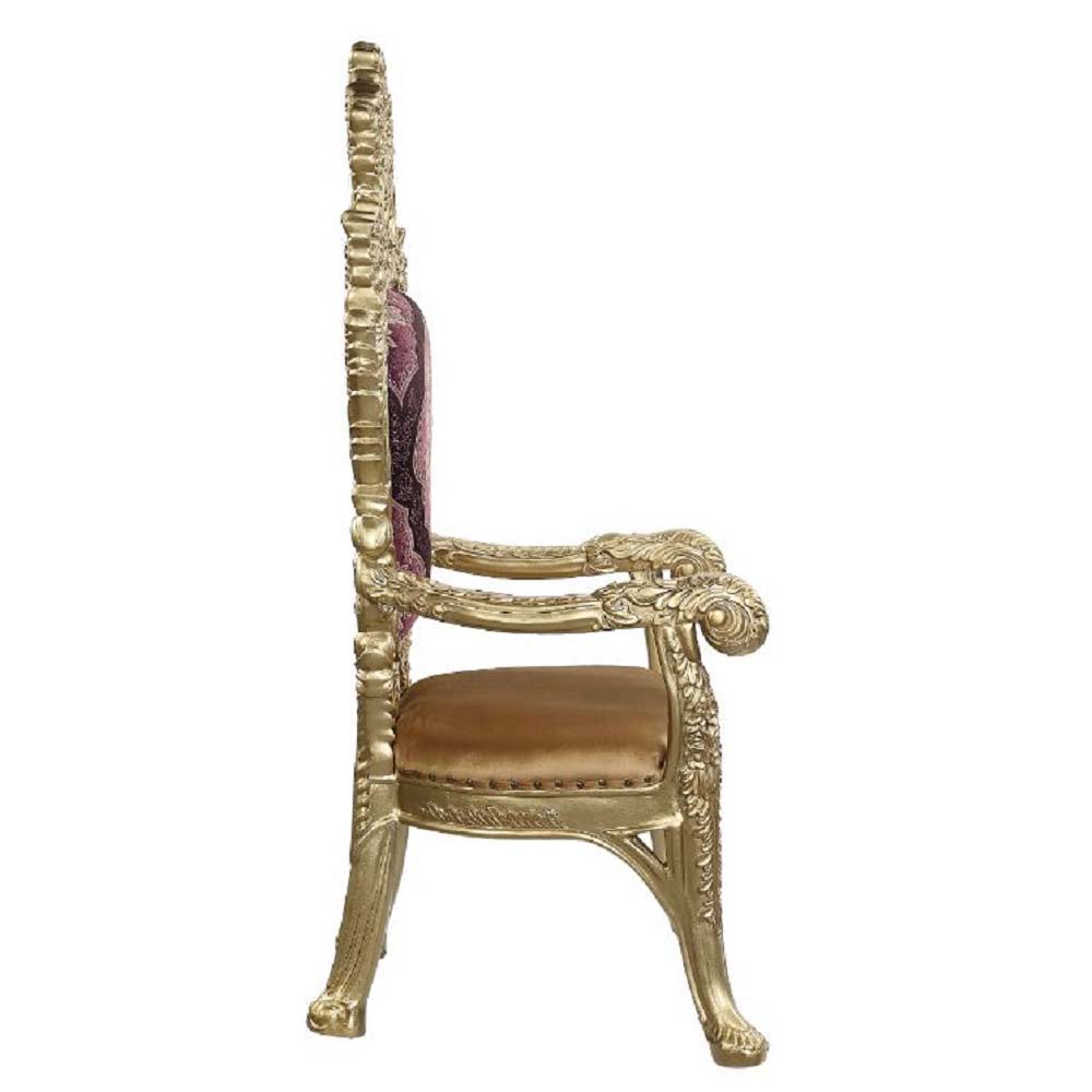 Bernadette - Arm Chair (Set of 2) - Pattern Fabric & Gold Finish - Tony's Home Furnishings